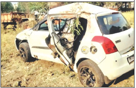 भाविकांच्या गाडीला झालेल्या अपघातात २ महिला ठार, ७ जखमी